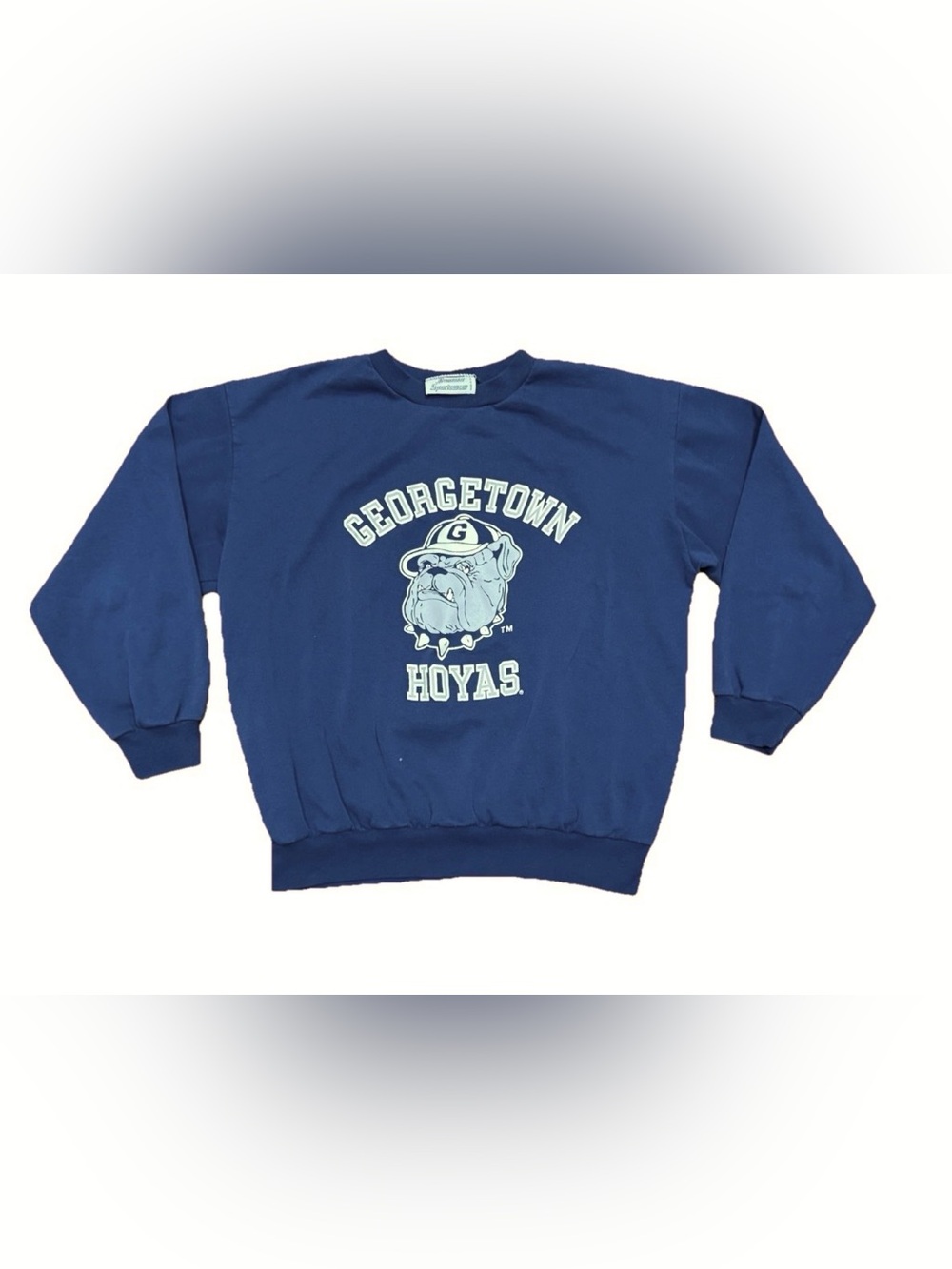Vintage Georgetown Hoyas Crewneck Sweatshirt Men’s Blue Made in USA 80s 90s